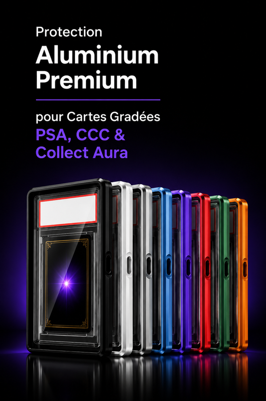 Protection Aluminium Premium pour Cartes Gradées PSA, CCC & Collect Aura